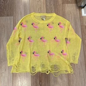 WildFox Flamingo Sweater Sz Small